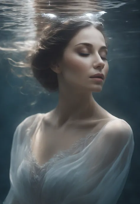 (best quality,highres:1.2),gray skin,[womans face,woman with gray skin],[emerges from water:1.1],[eyes closed],[side view],serenity,[ethereal atmosphere,dreamlike atmosphere:1.1],[veil-like appearance],[calm and blissful],unreal,graceful,[subtle lighting,v...