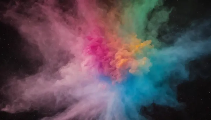 (Best Quality,hight resolution,masutepiece:1.2),Ultra-detailed,Abstract,Colorful,Explosion of pink and red and blue and green and yellow powder isolated on black background,Shimmering texture,Visible background,Freezing Movement,Colorful Pauda, Radial from...