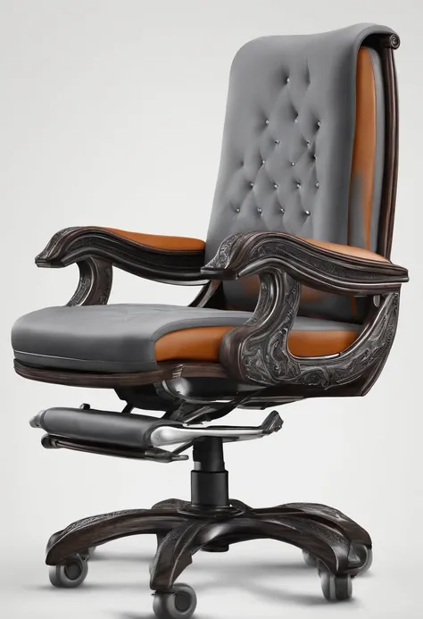 Ergonomic chair，handpainted，a sketch，greys，Lateral face，Realisticstyle