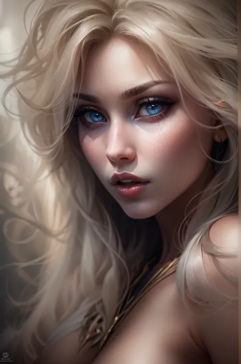 (gorgeous,beautiful,pretty,attractive:1.1) blonde,(dark,fantasy:0.9) (themed,gloomy) (surreal,otherworldly),(voluptuous,curvaceous,busty,well-endowed),(naked,bare,unclothed),(enchanted,mesmerizing,hypnotizing) eyes,(full,plump,juicy:1.1) lips,(elegant,elon...