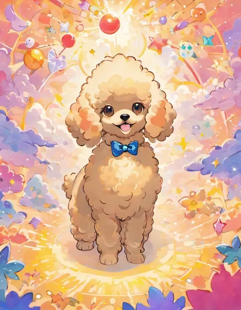 Experience the whimsical world of Naoki Saito through this enchanting Toy Poodle illustration. Naoki Saitos distinctive style is characterized by vibrant colors, intricate details, and a touch of surrealism, and all these elements converge to bring this ar...