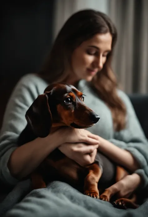 Dachshund Female Breastfeeding Ultra Real 8K