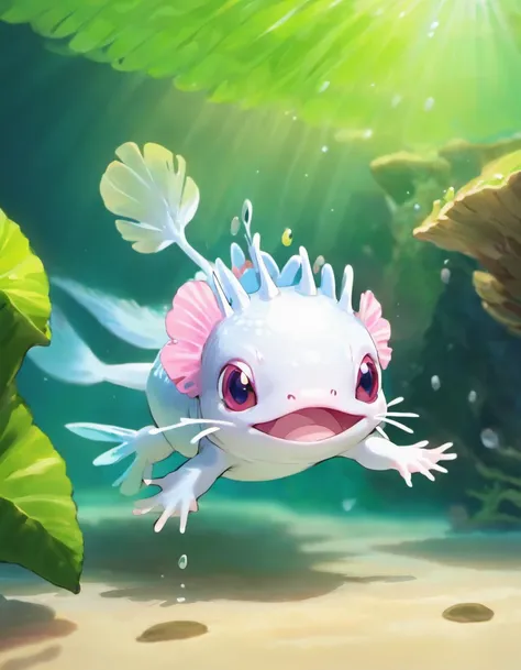 An Axolotl is a captivating amphibian perfectly adapted to an aquatic lifestyle. These creatures display a wide range of colors, from delicate pinks and whites to shimmering golds and dark blacks. Their sleek, elongated bodies glide effortlessly through th...