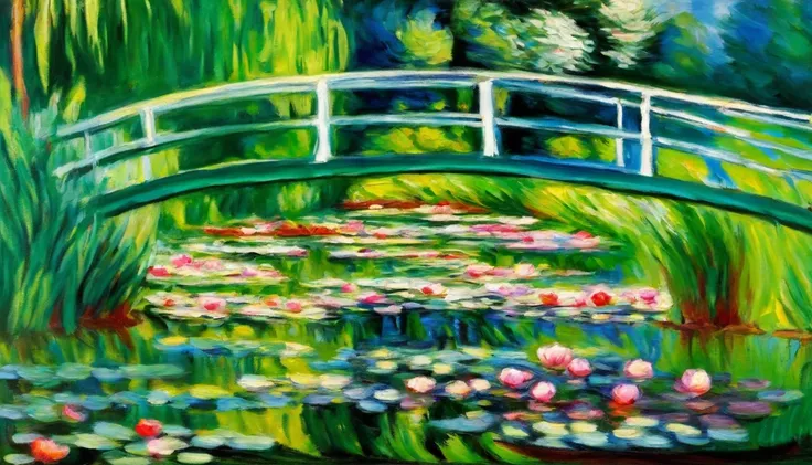 ​masterpiece、top-quality、Impresionismo,Paintings by professional painters,Claude Monet,waterlily pond