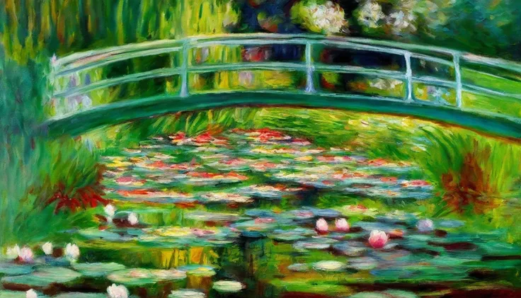 ​masterpiece、top-quality、Impresionismo,Paintings by professional painters,Claude Monet,waterlily pond