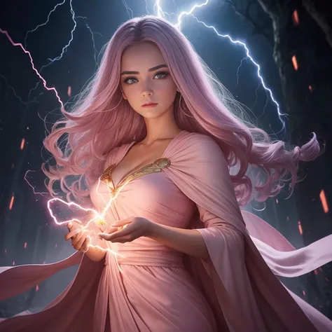 A woman in a light pink dress standing in a cherry forest, Artgerm, paisagem realista, Artgerm detalhado, olhos perfeitos, rosto perfeito, Ultra Detalhado, tiro de corpo inteiro, (Skindentation: 1.5), realista, realista, (obra-prima: 1.5), arte conceitual,...