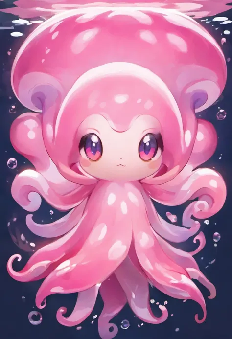 a cute pink squid