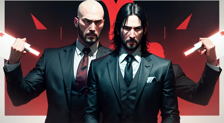 make a beast thumbnail john wick vs hitman for youtube