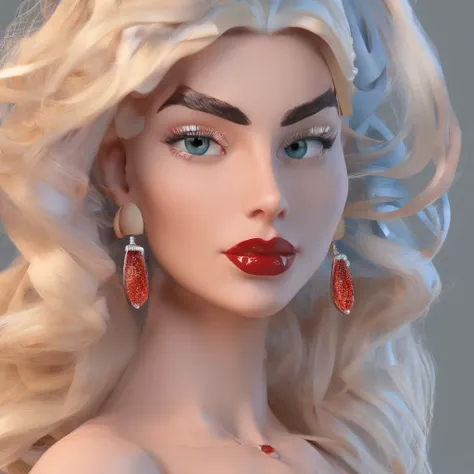 super bonito IP lady gaga por pop mart, olhos brilhantes, querubim,Vestidinho vermelho, argila, Modelos, um brinquedo de caixa cega, Brilhante e delicado,fundo limpo, Bom brilho, 3D rendering of,best quality