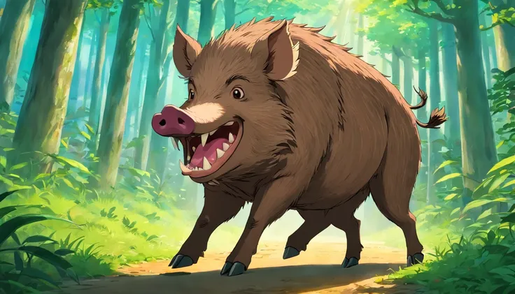 Wild boar with four fangs