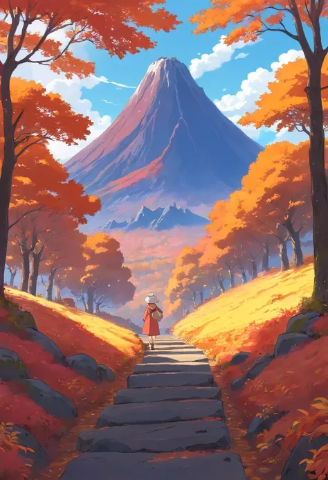 Volcanic autumn scenery，No Man，Pure scenery