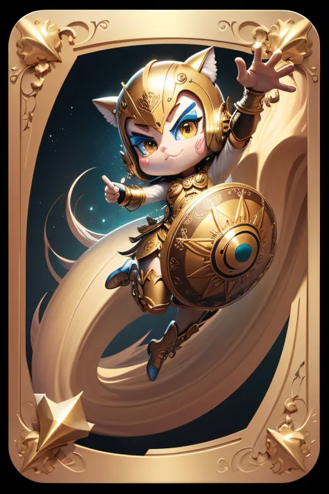 Cartoon Metallic Fugurative Art Card