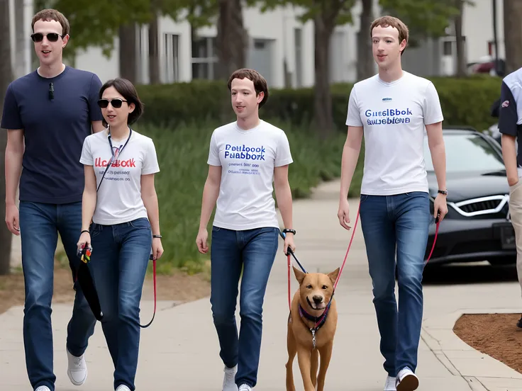 Mark Zuckerberg on a leash