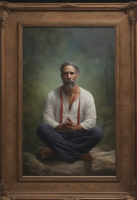 homem maduro, sitting in a meditation position, diante de um orisonte lindo, com o sol se pondo, in connection with the divine, foto de retrato, Directed by: Drew Tucker, Directed by: Adam Marczyński, Directed by: Alexander Kucharsky, Directed by: Gavin No...