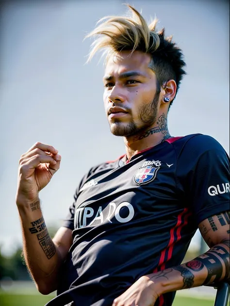 Homem Soccer Player Neymar with a mohawk