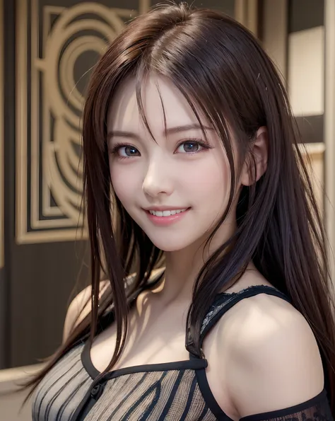 (masutepiece:1.3), hight resolution, ultra-detailliert,8k wallpaper, Realistic, Photorealsitic,Realistic Beauties,detailed hairs, Beautiful face,  high detailed skin texture,Cute smile