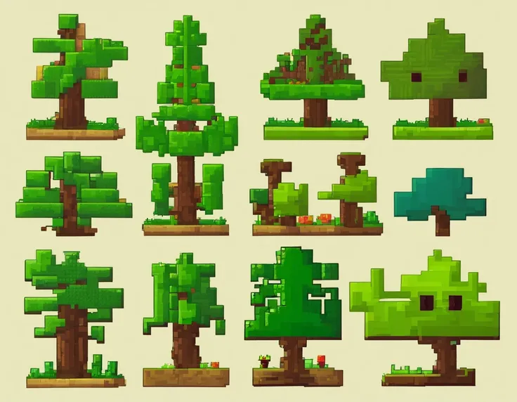 tree minecraft cartoon