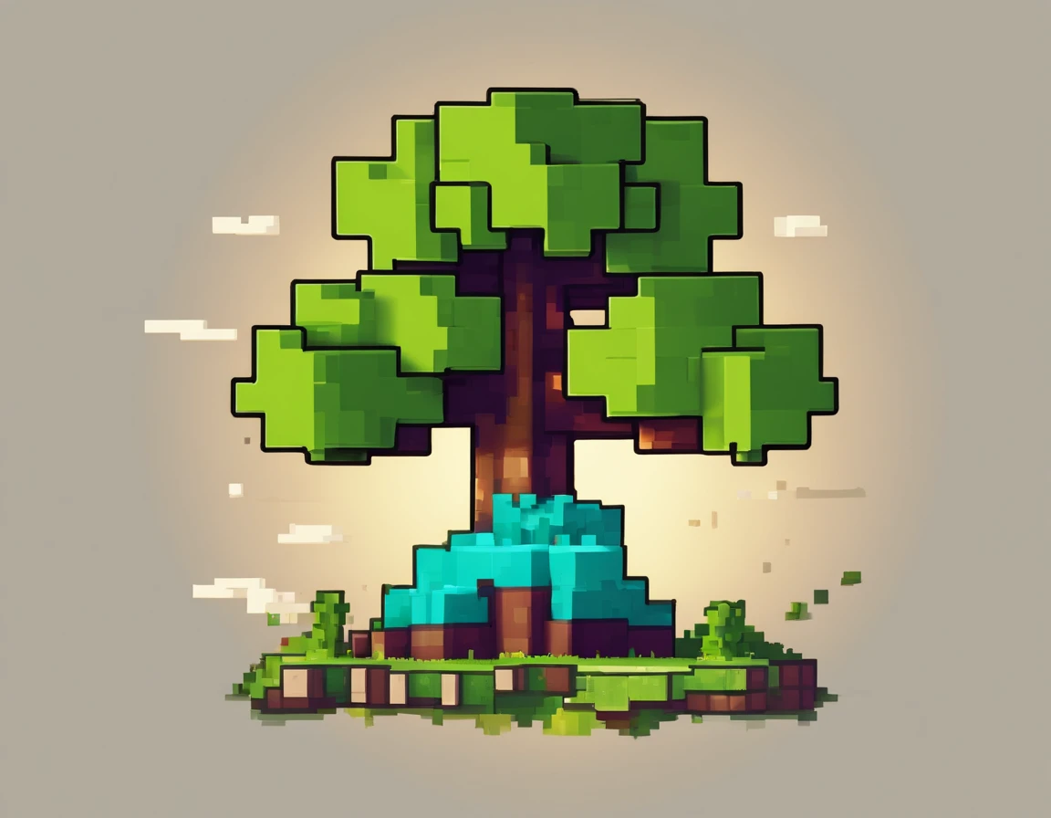 tree minecraft cartoon