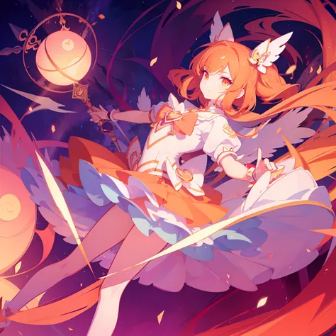 magical girl, mahou shojo, orange theme