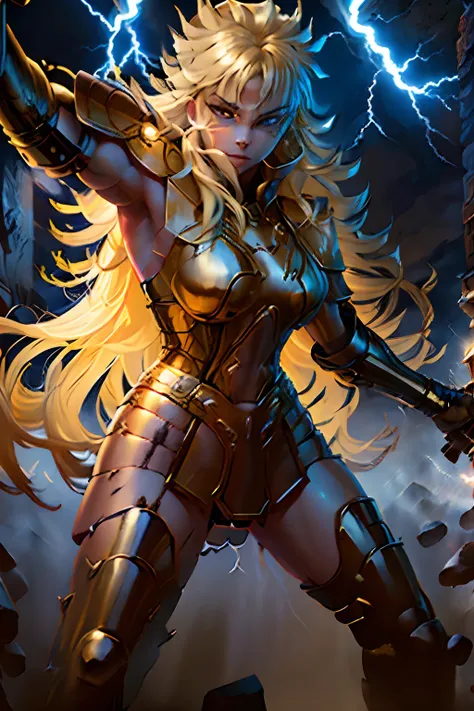 (1girl:1.3), (photorealistic:1.4),((The Devil of the Lords Thunder)), ((The Lords lightning demon)), (Swirling Thunder and lightning), (masterpiece, top quality, best quality, official art),fullbody armor,lightning around,powers,thunder,energy, extreme det...