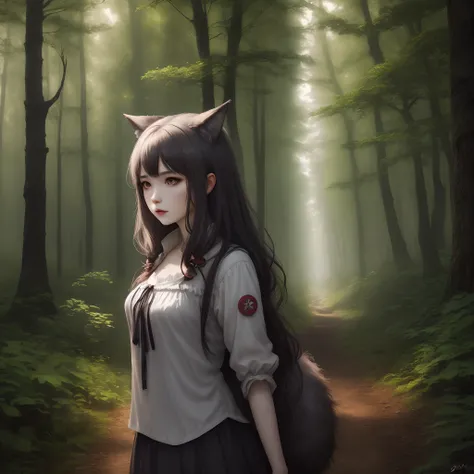 Werwolf girl, forest