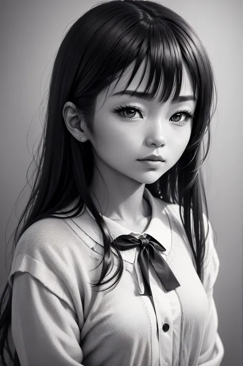 black and white portrait, (Kazuko Morena)