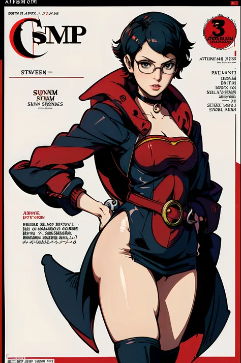 anime girl in a short dress and glasses with a red cape, persona 5 art style wlop, style artgerm, extremely detailed artgerm, ! dream artgerm, ig model | artgerm , wearing glass