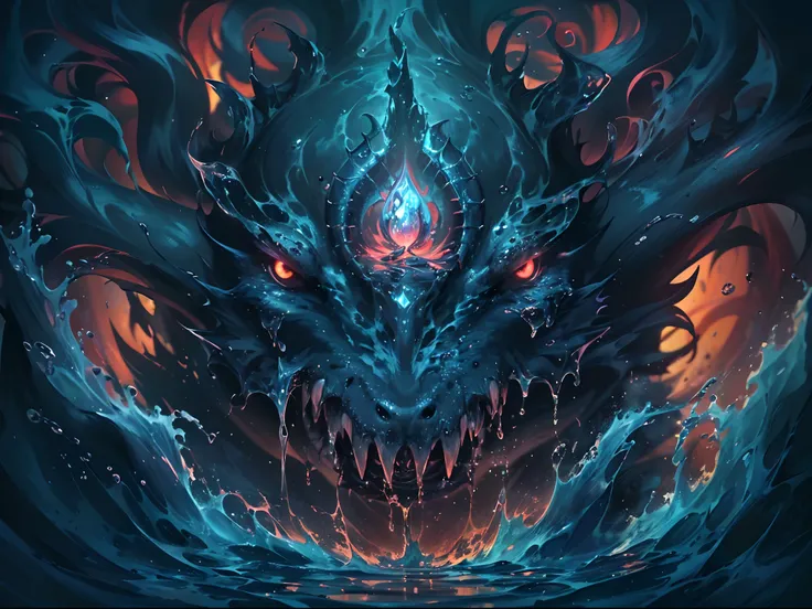 ((Best quality, 8K, Masterpiece: 1.4)),((Amazing detail: 1.3)),((illustration: 1.2)),((high resolution: 1.1)),Eldritch,water elemental, water demon, luminous water elemental,Empty background,astral,Viscous liquid,Colorful,Dark style, Dark fantasy, Perfect ...