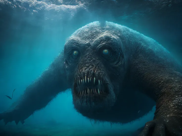 a big gigant monster under water