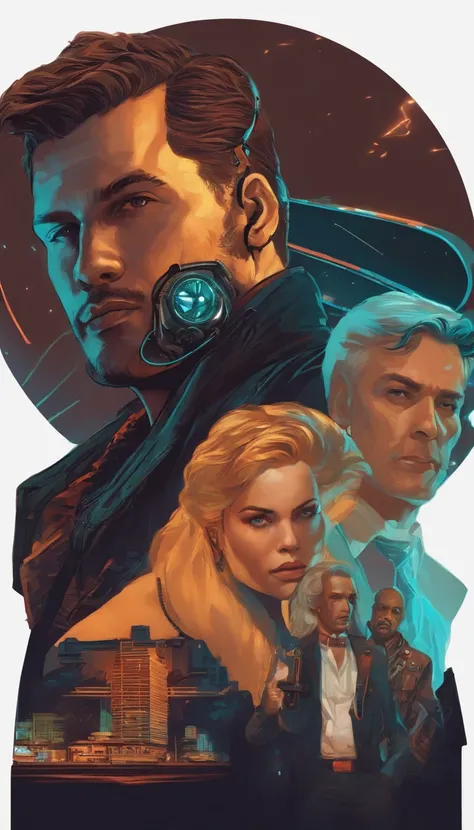 cyberpunk, um homem junto com a personagem Panam Palmer do jogo Cyberpunk