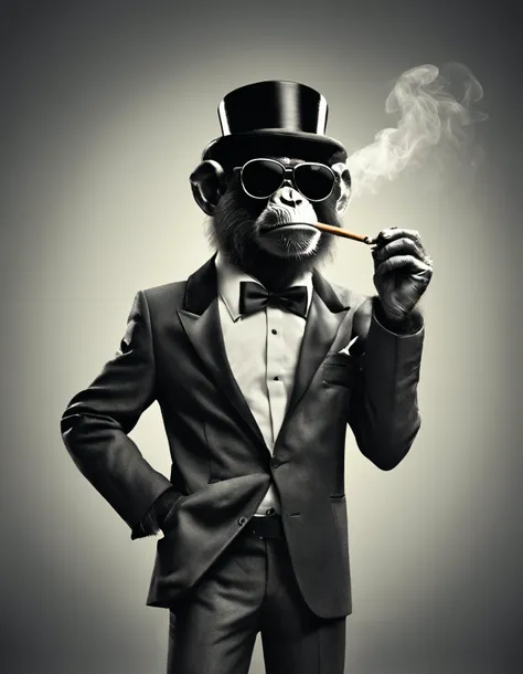 ((top-notch quality)), ((masterwork)), ((true-to-life)),

Subject: Hyper-Realistic Photograph of a Stylish Monkey Smoking a Cigar
Medium: Photography
Resolution: 4K

Positive Prompt: Create a ((top-notch quality)), ((masterwork)), ((true-to-life)) photogra...