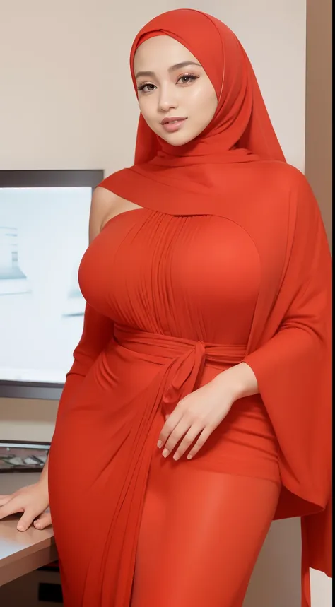 (NSFW,highres:1.2),1 girl,mirafilzah,perfect body shape, slim waist, curvy hourglass figure, full body picture, skinny waist and thick hips,full body view,big boobs,wearing a hijab,wearing tight dress,beautiful detailed eyes,long eyelashes,natural makeup,s...