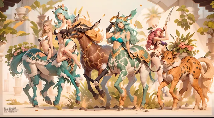 In the beautiful illustration of this super-grand scene，The ultra-distant lens shows us（Over eight separate and distinctive centaur characters：9.9），They all have their own characteristics，Vivid and interesting。Radiant from the heavens（Angelic centaurs：6.6）...