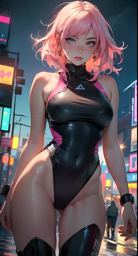 sporty girl,(((1girl))),((girl with bubblegum pink hair and freckles,extremely cute and gorgeous)),

(large breasts:1.4),saggy breasts,(((bubblegum pink hair:1.35,straight hair,long hair:1.4,colored inner hair,ear breathing))),(((heterochromia:1.5,eye1 pin...