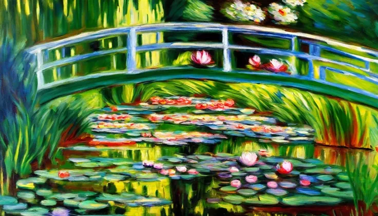 ​masterpiece、top-quality、Impresionismo,Paintings by professional painters,Claude Monet,waterlily pond