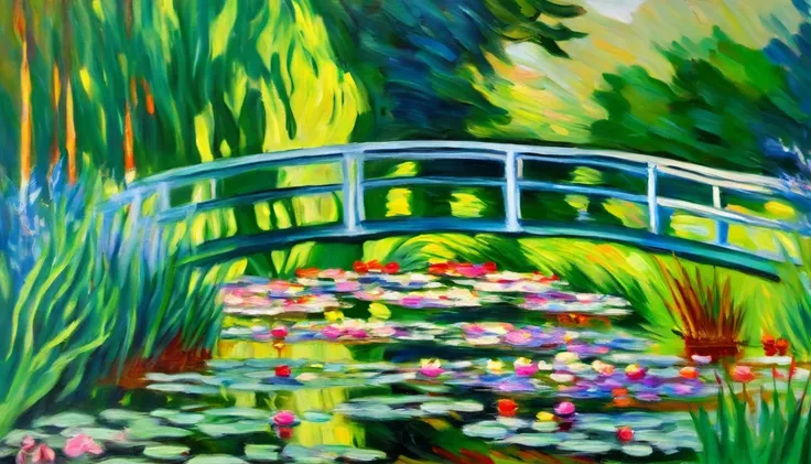 ​masterpiece、top-quality、Impresionismo,Paintings by professional painters,Claude Monet,waterlily pond