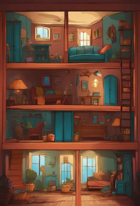 inside poor house cartoon background