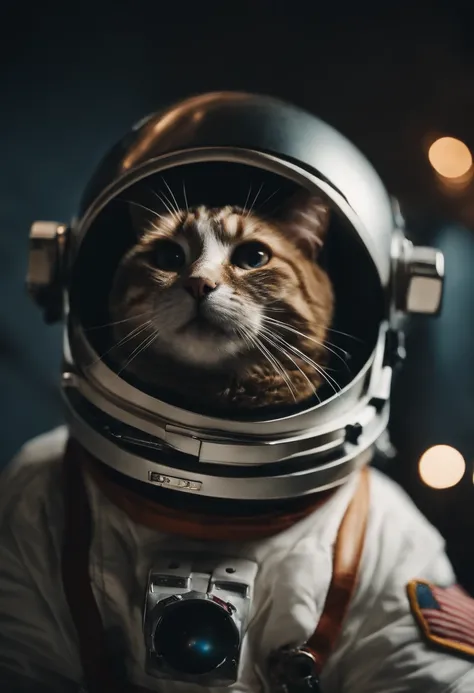 Gato com roupa de astronauta