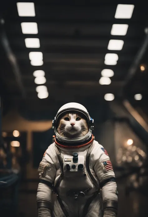 Gato com roupa de astronauta