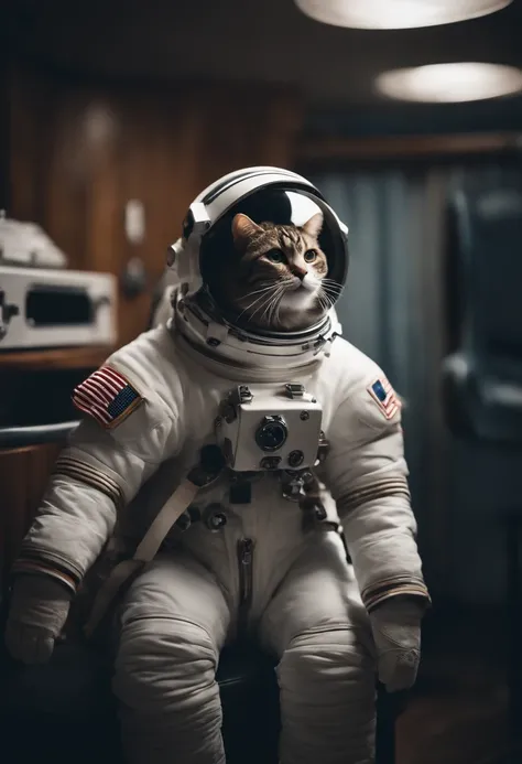 Gato com roupa de astronauta