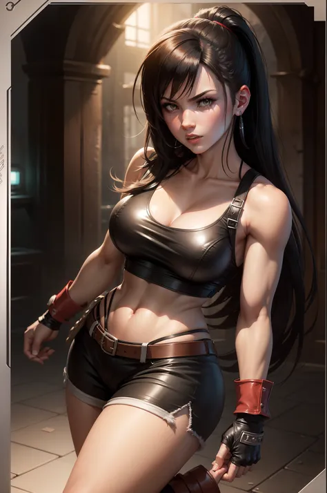 fighter girl tifa final fantasy Game card concept art