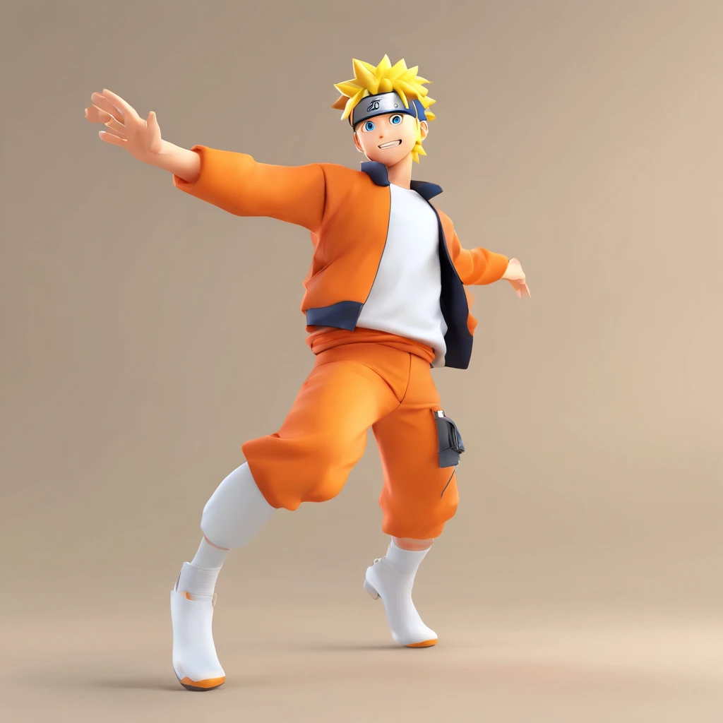 Closeup portrait of a person in a white shirt and orange pants, uzumaki naruto, Naruto,