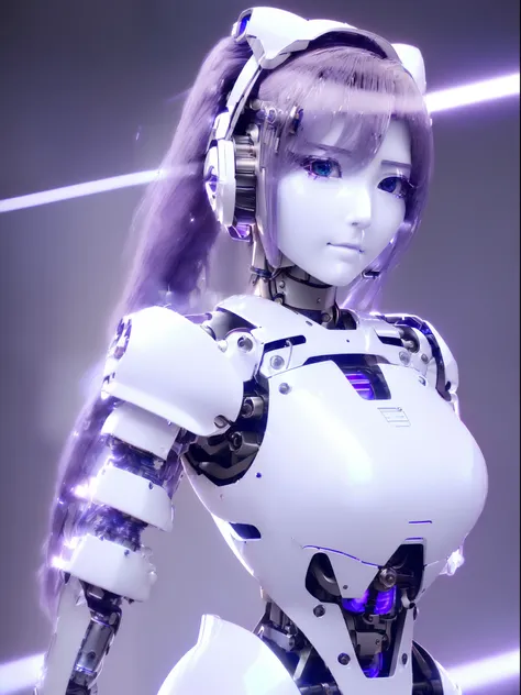 ((masutepiece)), ((top-quality), high quarity、ultra-definition, Realistic,  fulcolor 、One beautiful nurse robot woman、(Joints of machines)、Frame of the machine、Thick wire joints、(White porcelain mechanical armor)、((Curvaceous face))、deadpan、((Electronic su...