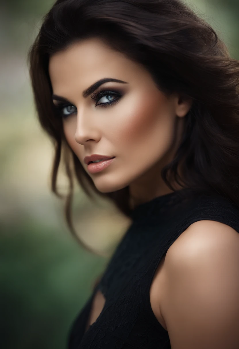 Beautiful women on the eyes, dark haired, muscular