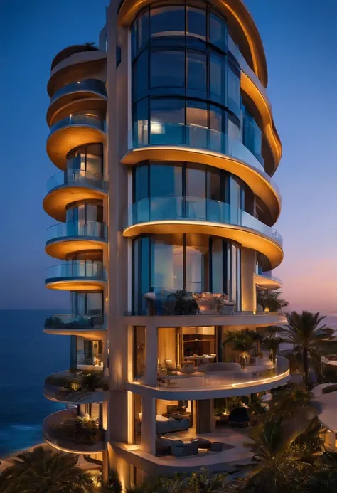 Seaside architecture，high rise，Luxury，high-class