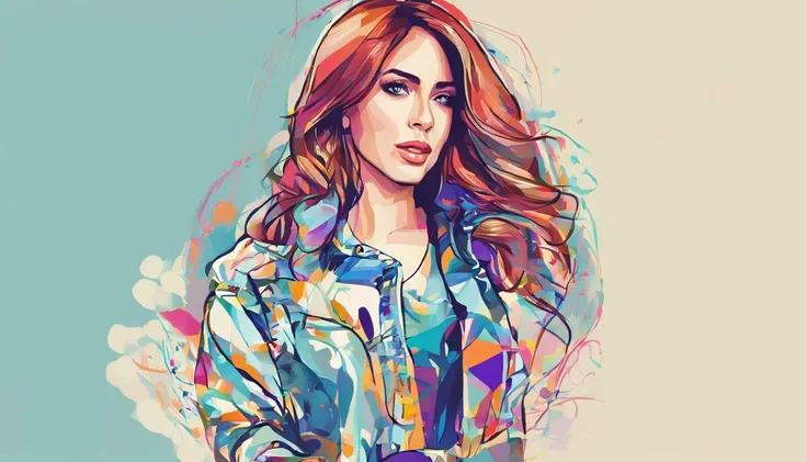 Retrato de uma mulher linda atraente, usando uma blusa de moletom，inspirada em "Karen Gillan", trending on art station, estilo de rua, Pose intimidadora, roupas com moda,