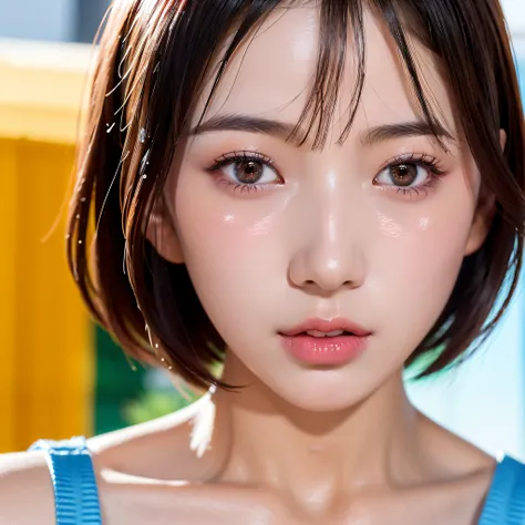 (yinchuan:1.5), close up, masterpiece, best quality, raw photo, photorealistic, face, incredibly absurdres, beautiful girl, cute, short hair, depth of field, highres, ultra-detailed, finely detail, extremely detailed, extremely detailed eyes and face, shar...