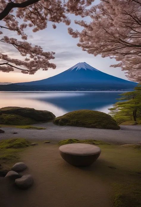 Facing the front on the shore of Lake Yamanaka、In a tuxedo、Draw a man playing the cello,I see Mt. Fuji on the other side of the man、Swans are swimming on the surface of the lake、photos realistic、Man in his 70s、Precise Photography、f-2.8、Lake Yamanaka（Yamana...