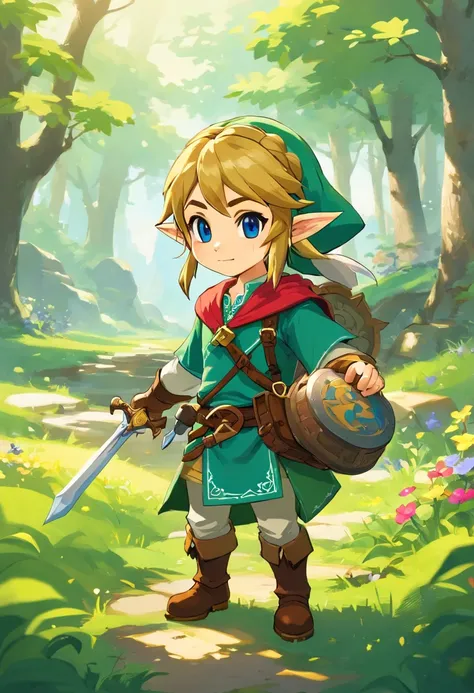 full body, person for the zelda game, the zelda manga, man, zelda character ff, in the style of ian mcque, temmie chang, stylish costume design, romanticized depictions of wilderness, jean-baptiste monge, science academia