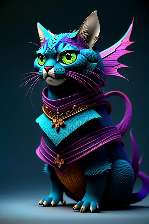 Fantastic monster design, funny, ultra detailed, cute, butterfly, style-sylvamagic cat,